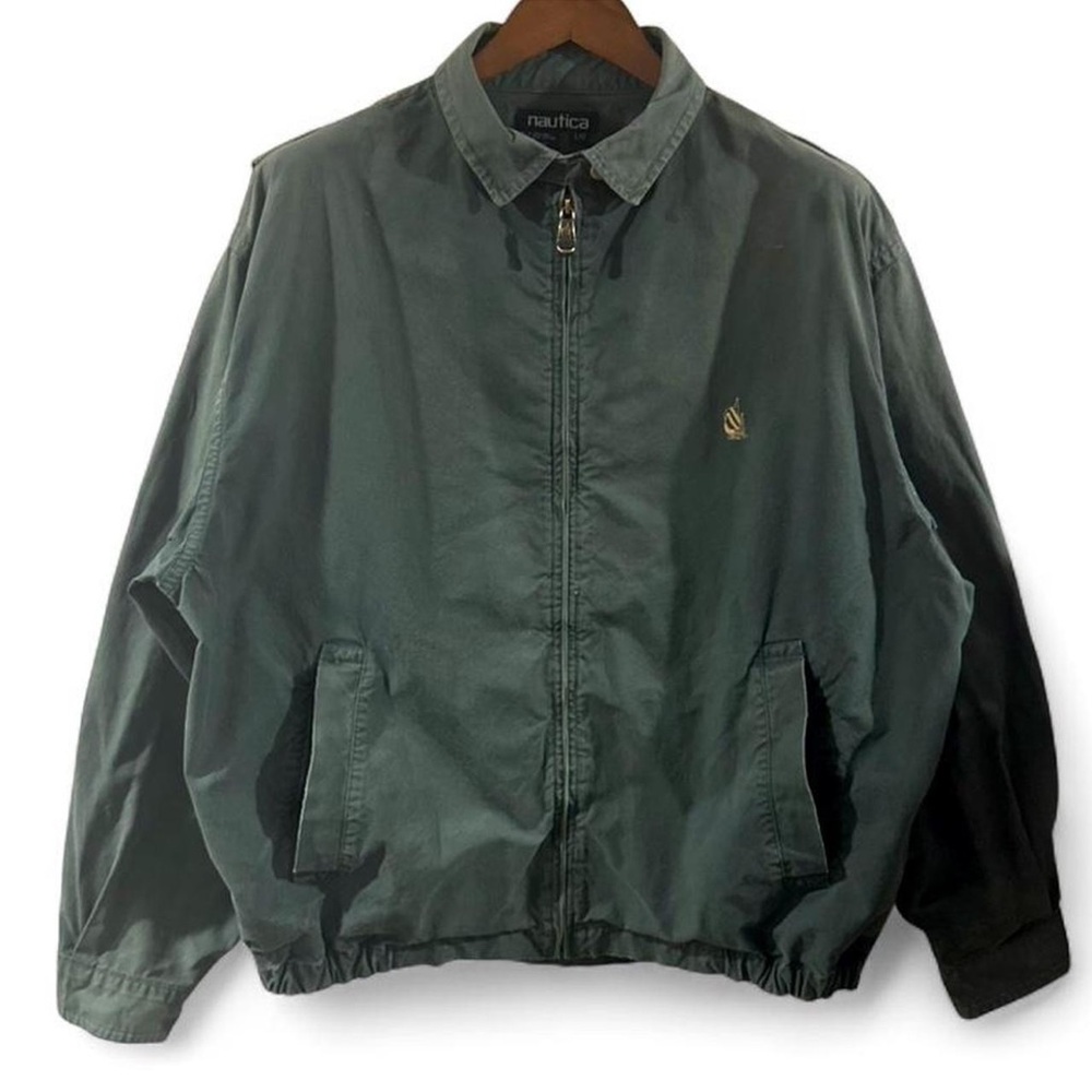 Vintage Nautica Green Bomber Jacket Size Men’s Large - Picture 4 of 9